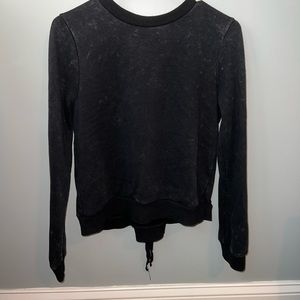 Womens cropped fashion sweatshirt tie-back.